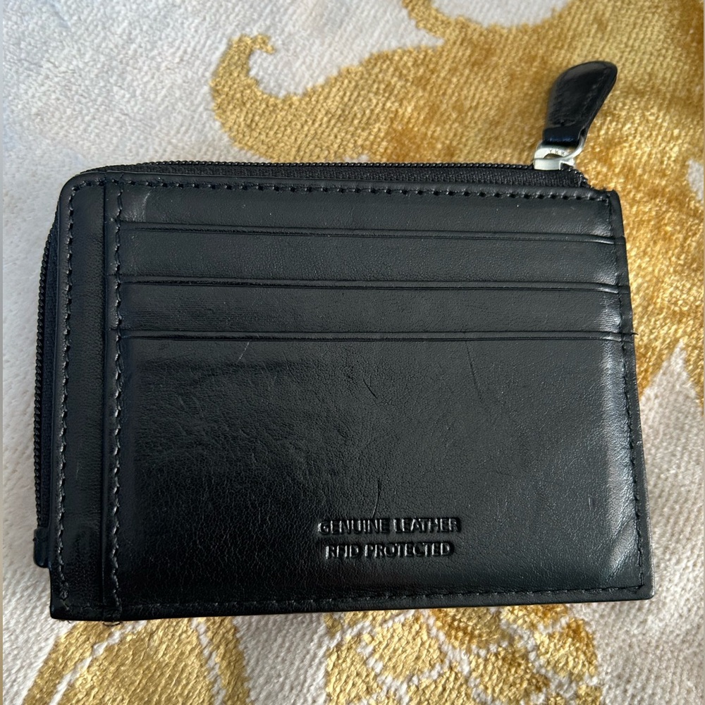 De Martino Sorrento 🇮🇹 Buffalo Leather Credit Card Holder Wallet - Black - Picture 3 of 5